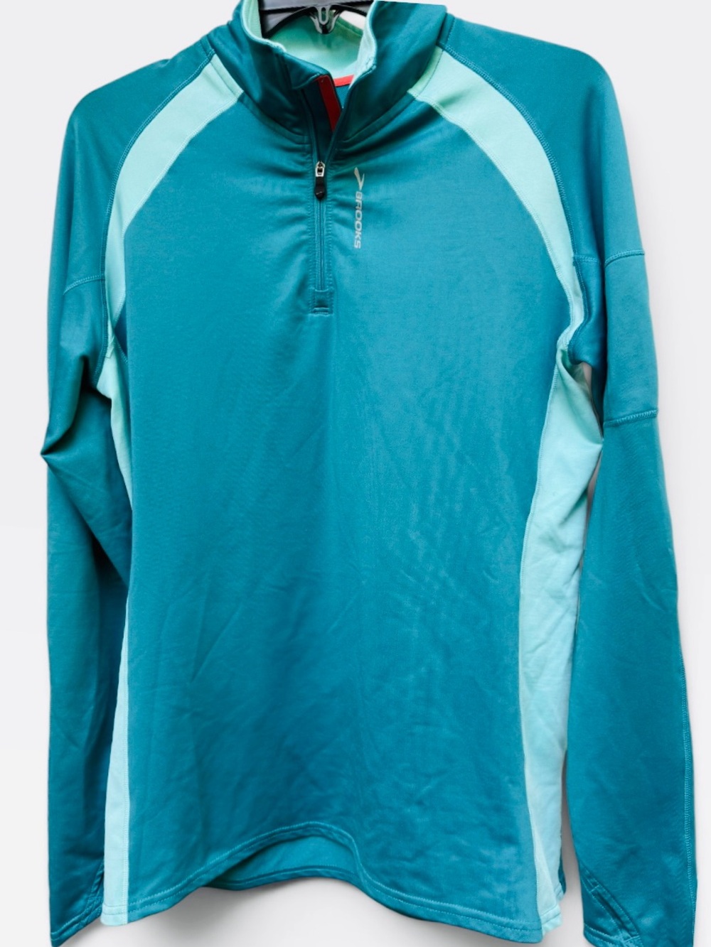 Brooks Dash 1/2 Zip Running Pullover Turquoise Blue Teal Size Large Shirt Top